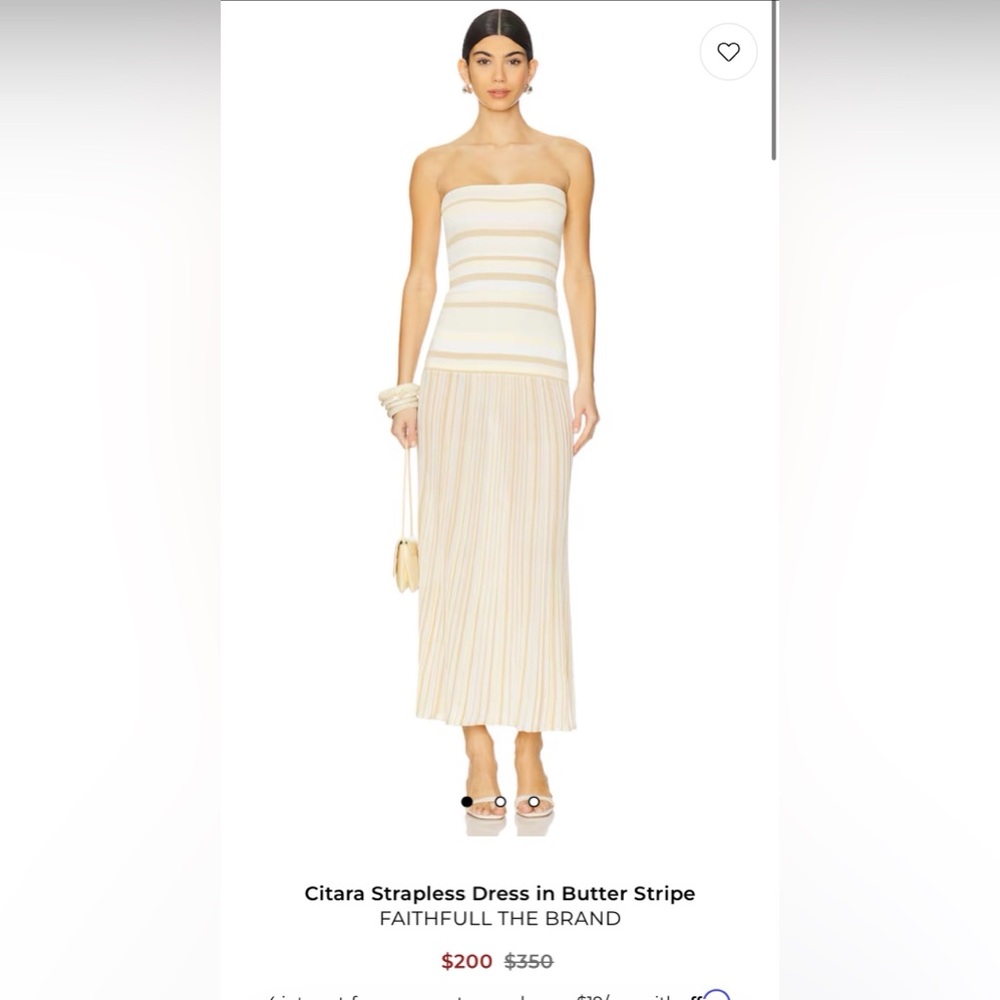 Faithfull the Brand Citara Strapless Maxi Dress in Butter Stripe